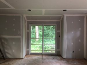 Sheetrock and Tape in barn